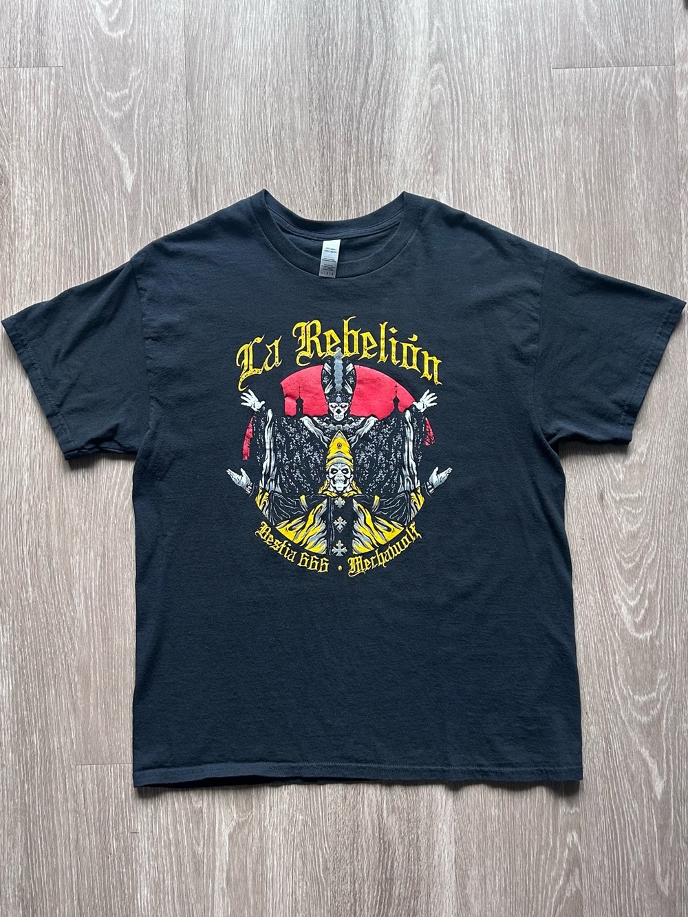 NWA Lucha Libre La Rebelion Bestia 666 Mecha Wolf Wrestling Tee Size Large